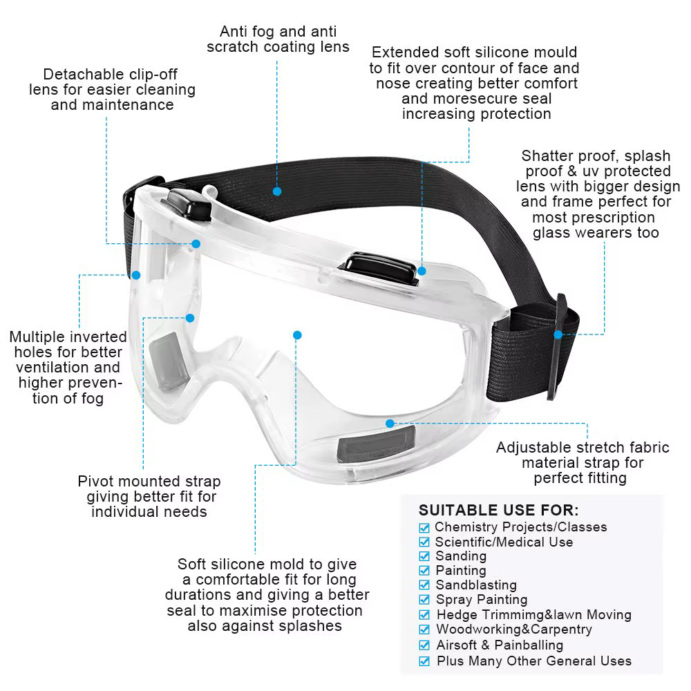 Máscara antigás media cara con gafas antivaho y filtros - imagen 3