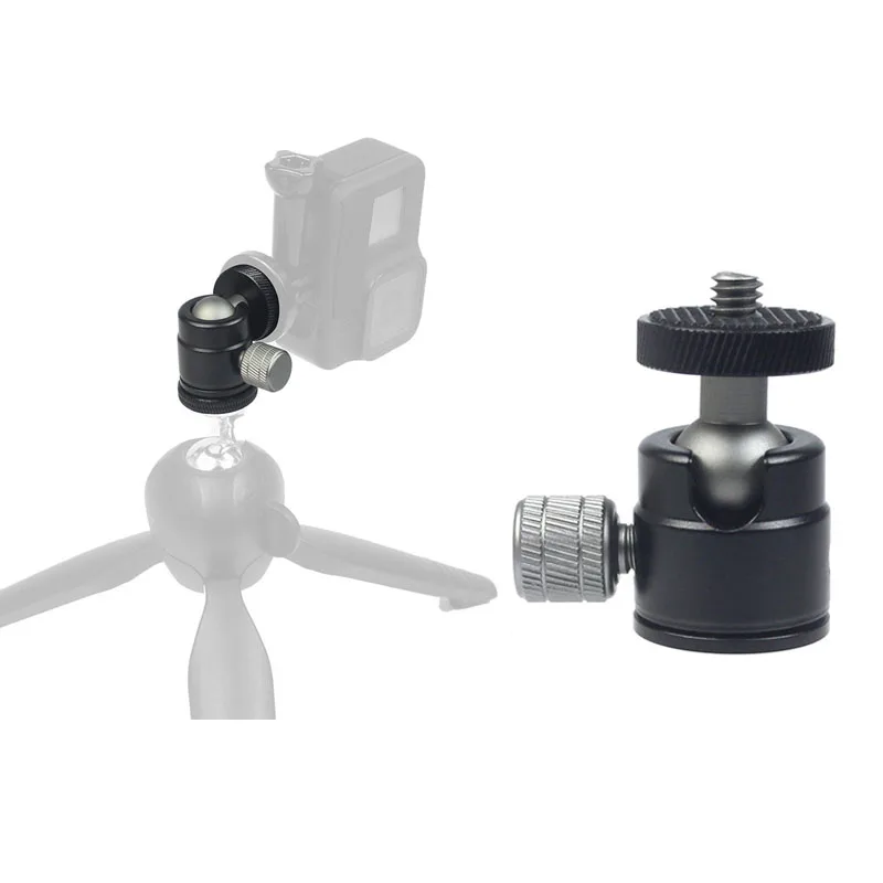 Rótula mini con montura de tornillo y giro 360° para trípode
