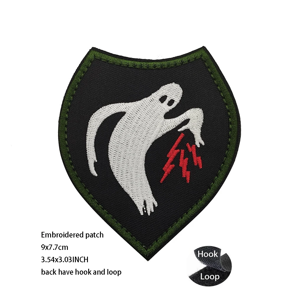 Parche bordado ejército fantasma Velcro gancho y bucle táctico - imagen 5
