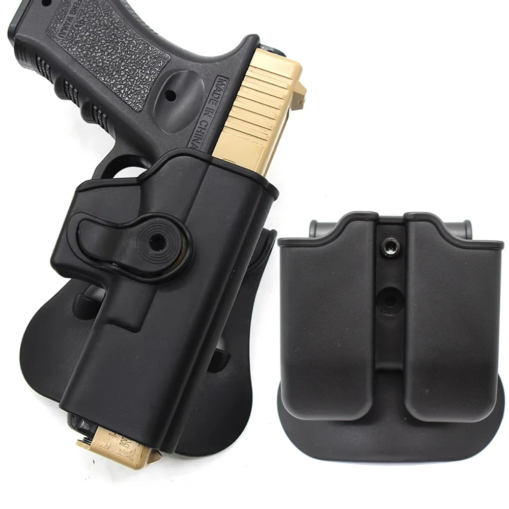 Funda táctica Glock 17 doble compartimento pala de cinturón