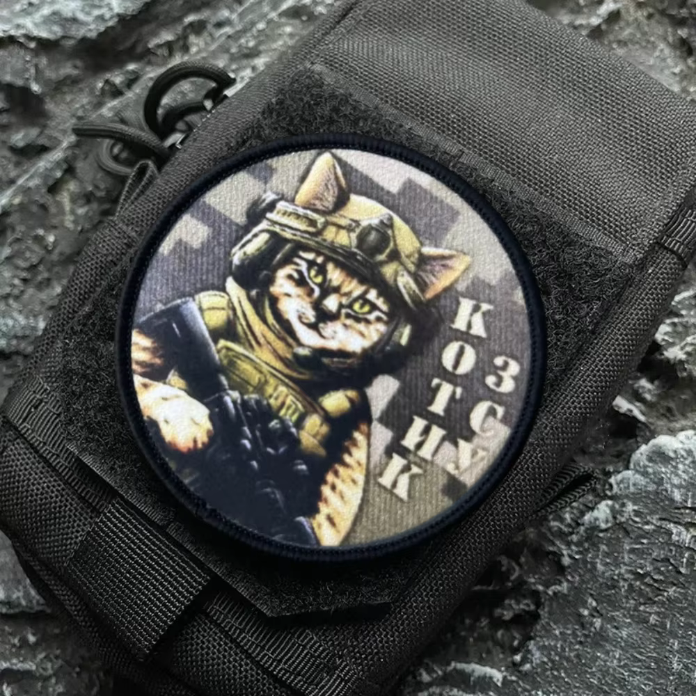 Pegatinas para mochila con diseño de gato guerrero
