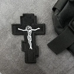 Parche de cruz de Jesús bordado táctica para ropa y mochila