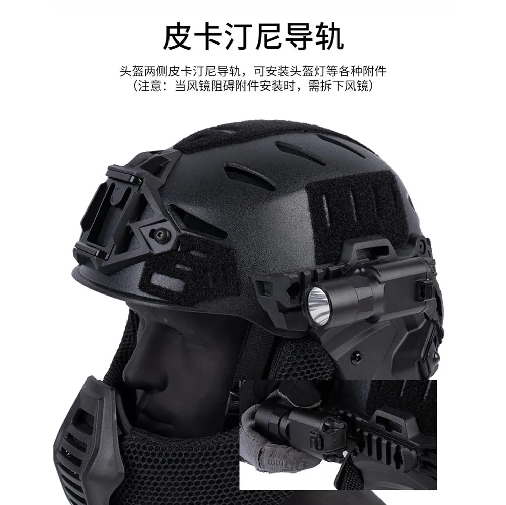 Casco táctico Wendy 3,0 protección completa con accesorios Airsoft