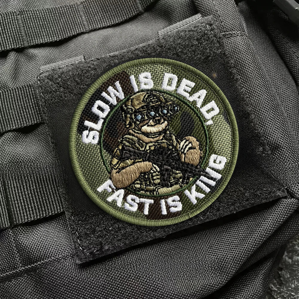 Parche táctico de velcro gancho y bucle moral lento es suave airsoft - imagen 4