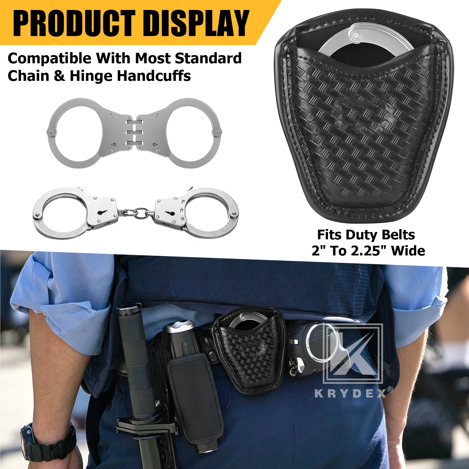 Funda táctica KRYDEX para esposas con abertura superior, cesta tejida - imagen 5