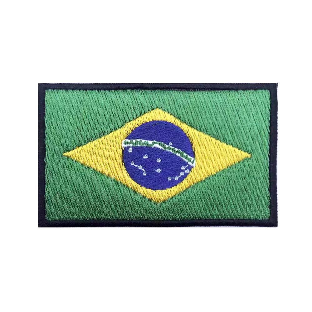 Parche bordado bandera Brasil – Cierre velcro táctico militar