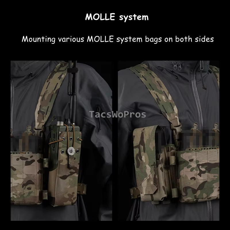 Chaleco táctico MOLLE Modular de pecho para Airsoft - imagen 3