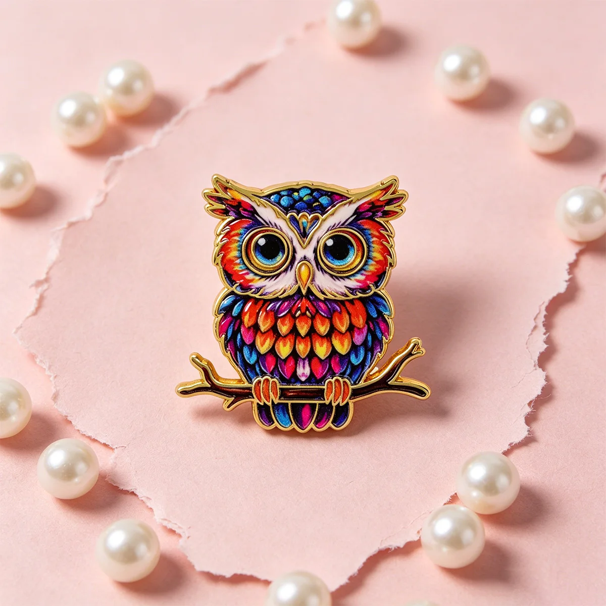 Set 5 pins solapa búho esmaltados – Insignias metálicas bordado dibujos animados - imagen 3
