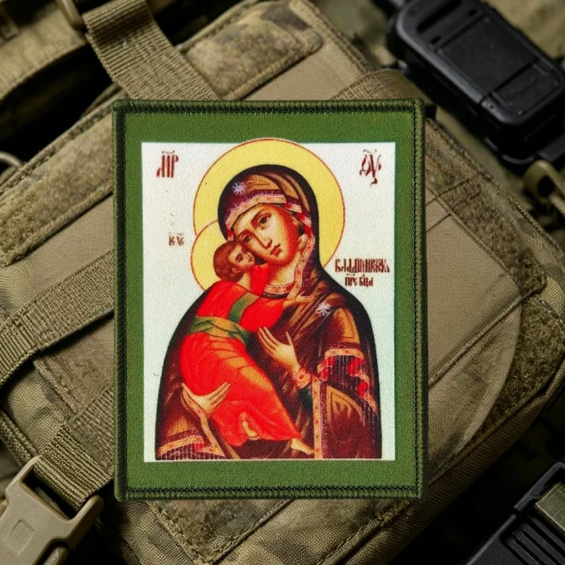 Parche táctico Virgen María con Velcro para chaleco y brazalete - imagen 3