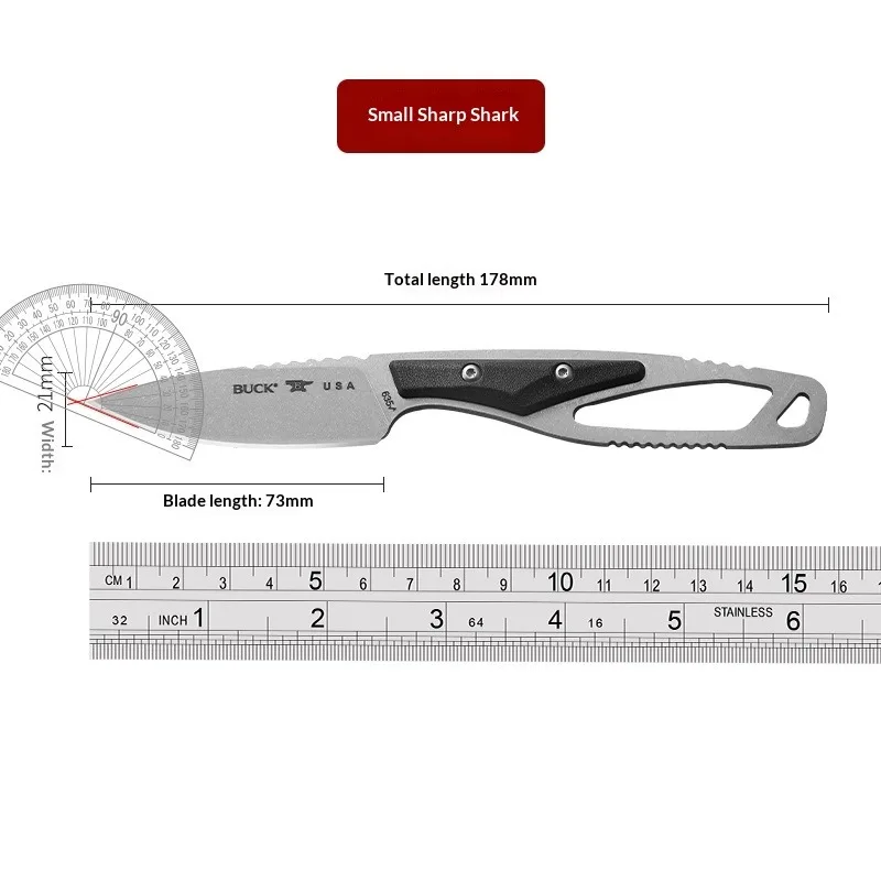 Cuchillo de bolsillo recto para camping y pesca con funda - imagen 5