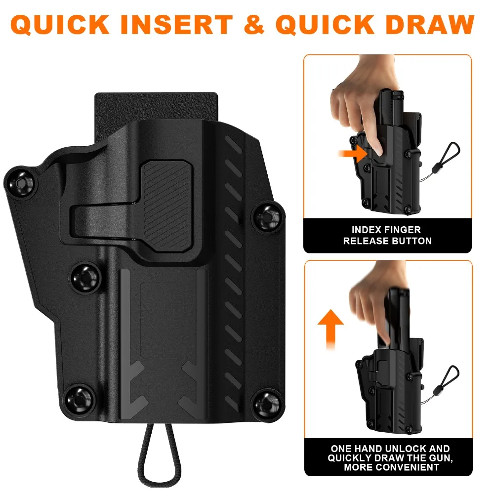 Funda estuche pistola universal con cordón y clip trasero táctico - imagen 5