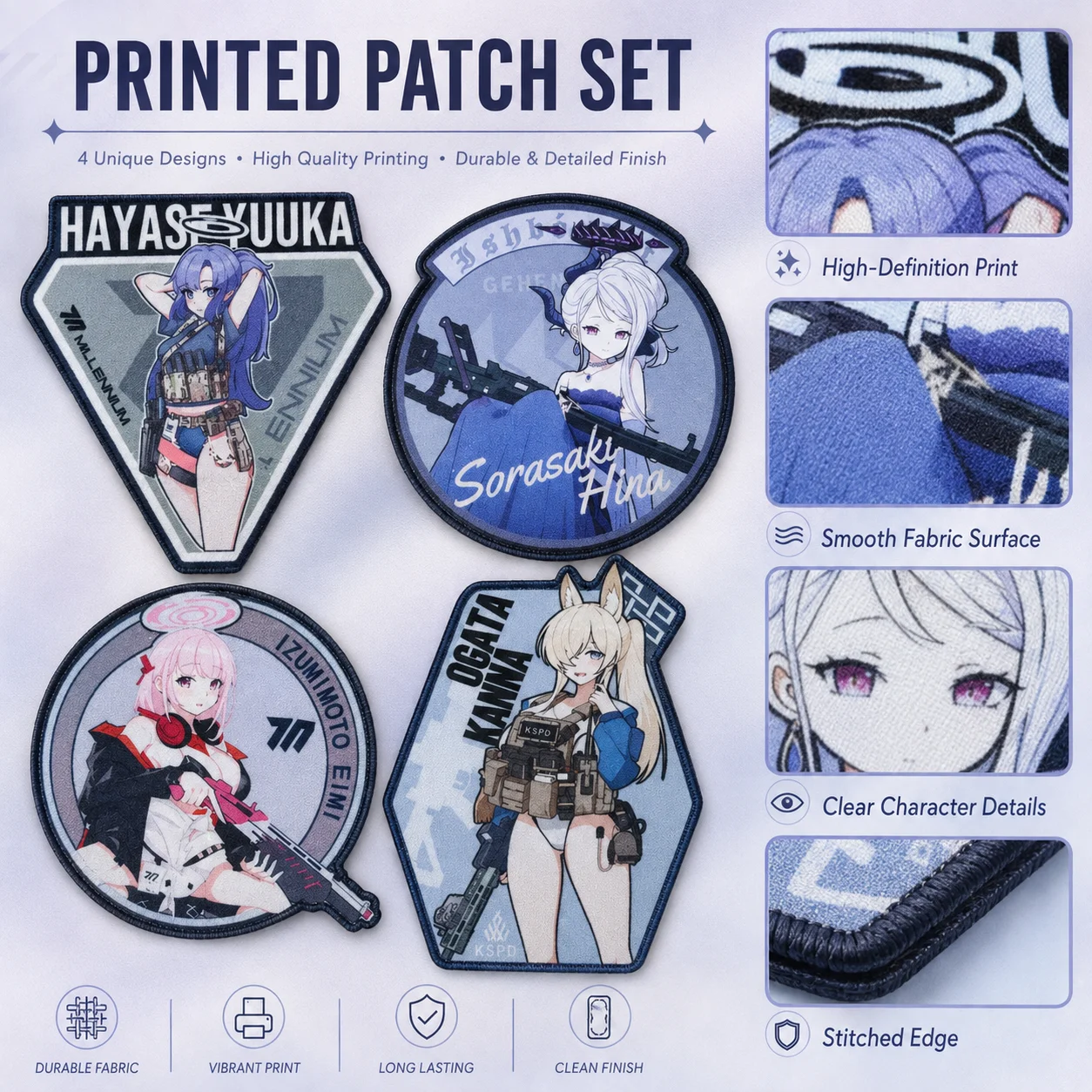Parche táctico de chica anime con velcro para mochila y chaleco - imagen 3