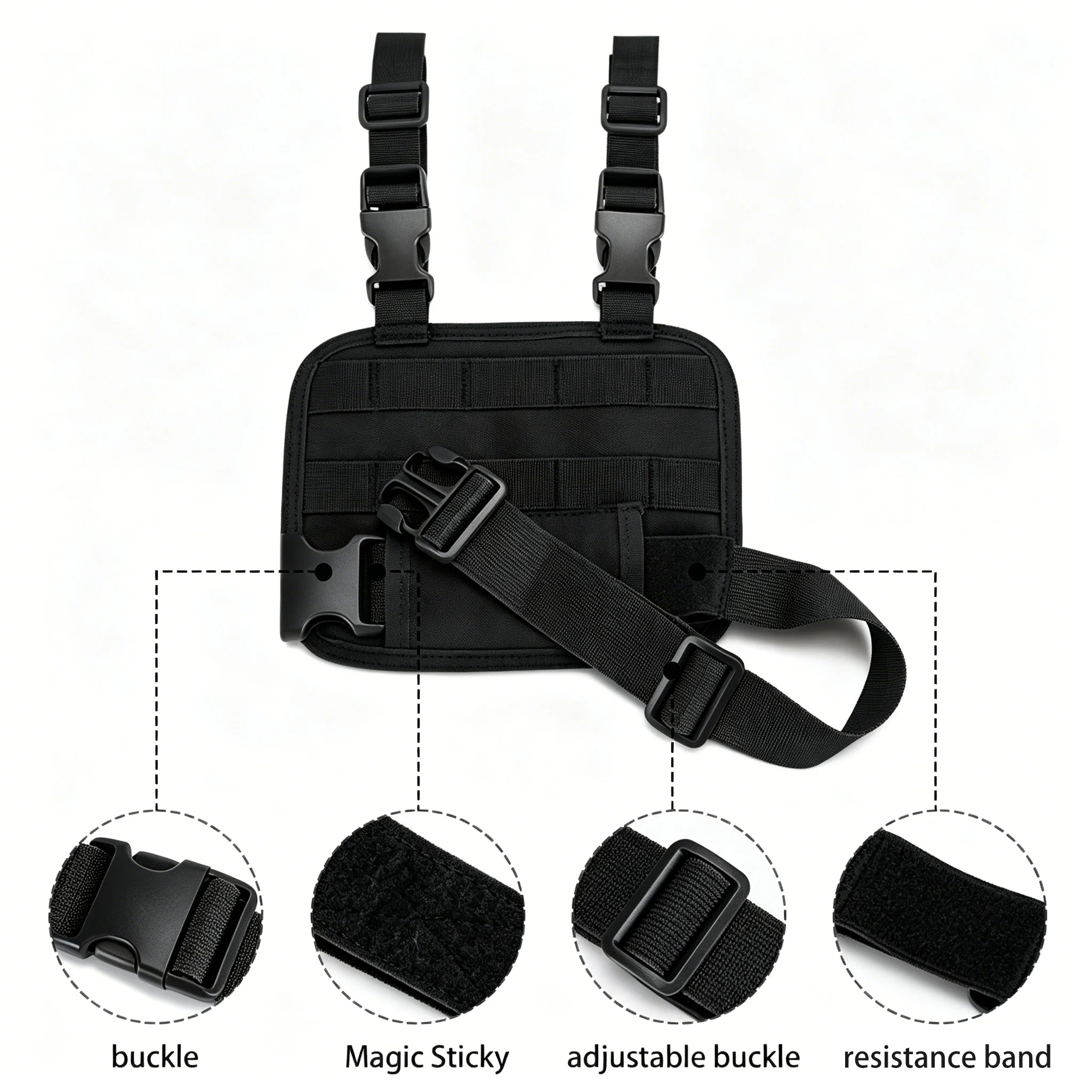 Plataforma MOLLE para pierna transpirable con correas ajustables - imagen 4