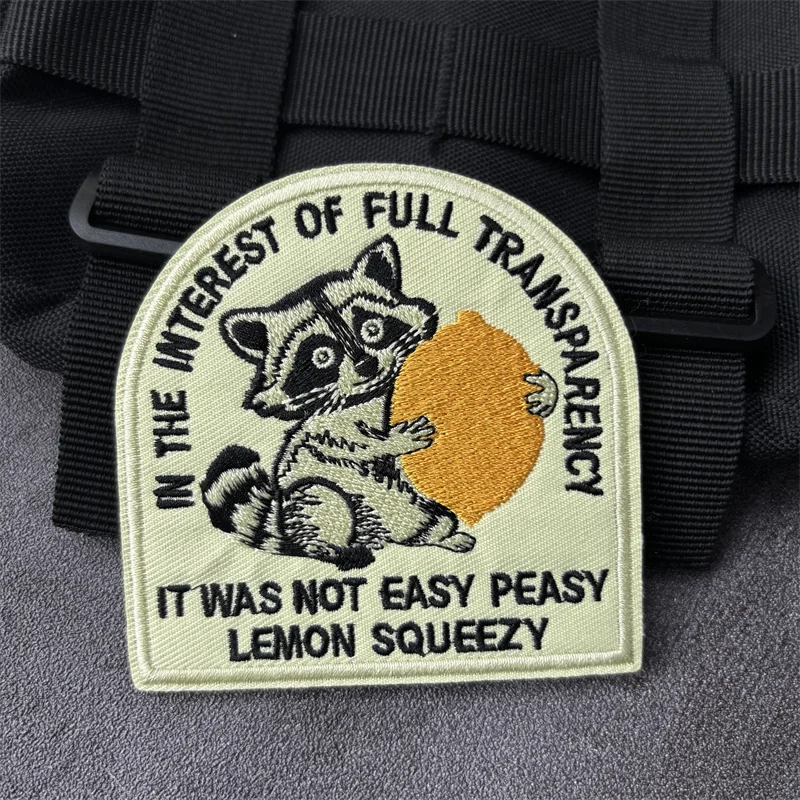 Parche bordado mapache para sistema MOLLE – Mochila táctica - imagen 3
