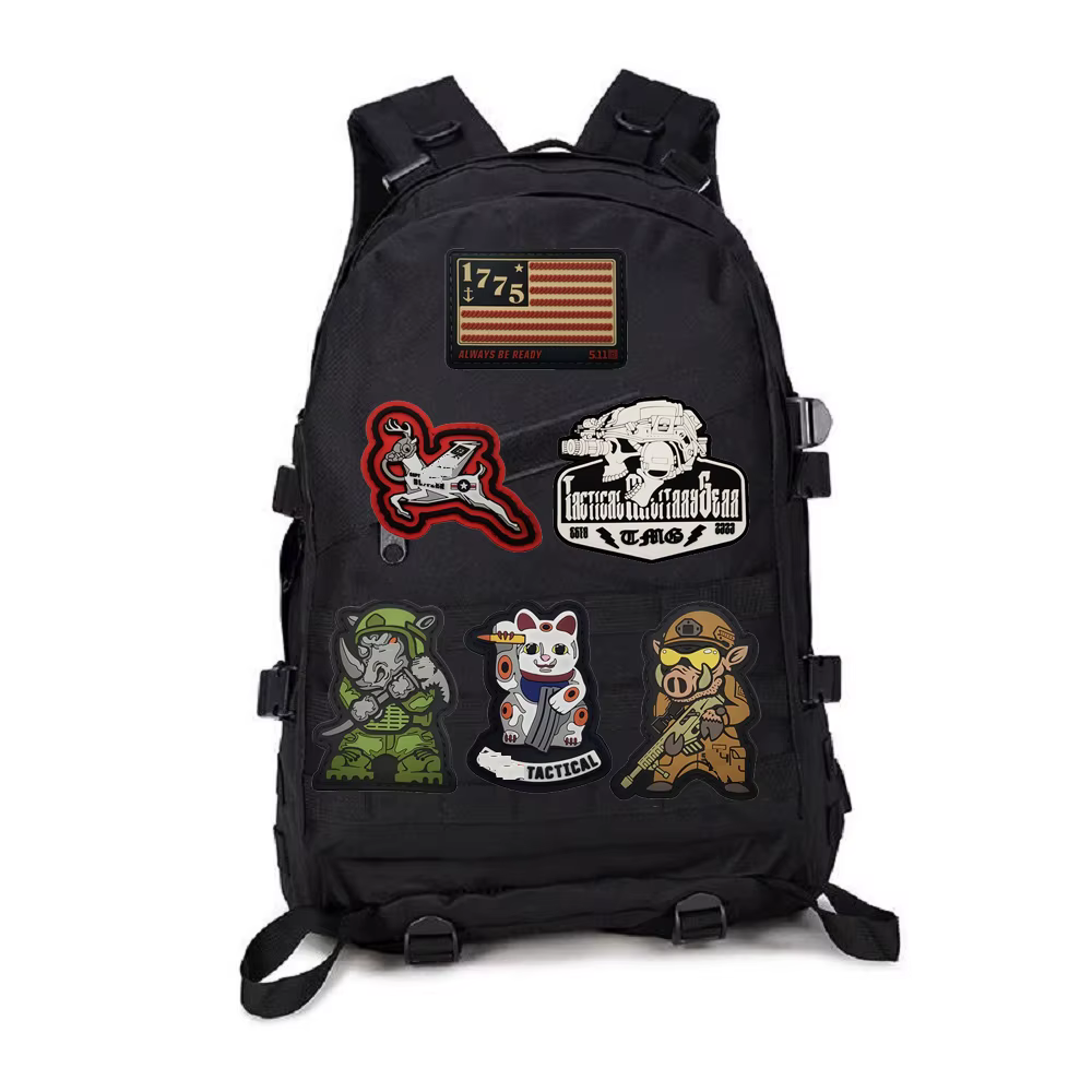Parche táctico calavera con velcro para mochila y brazalete outdoor - imagen 3