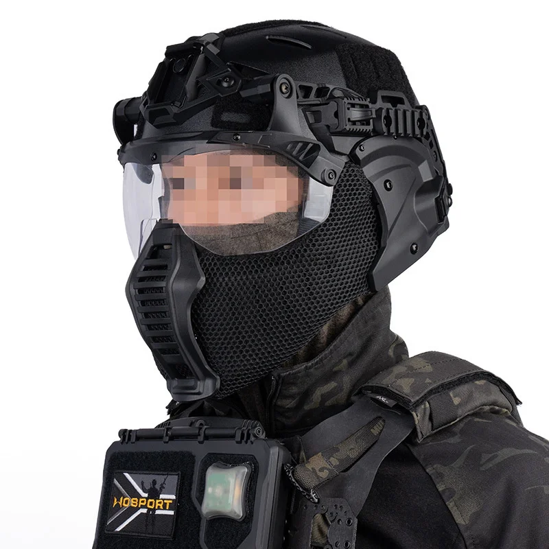 Casco táctico Wendy con máscara media cara abatible para airsoft - imagen 5