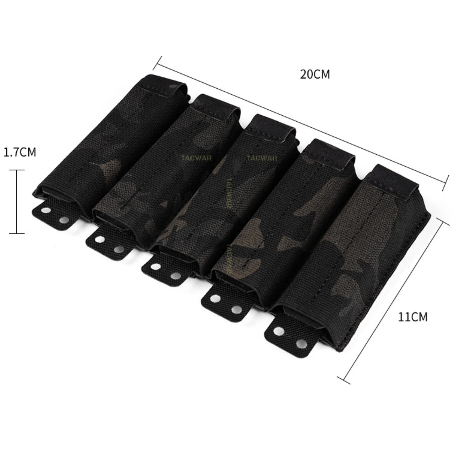Porta cargadores MOLLE pistola 9mm elástico con soporte linterna EDC