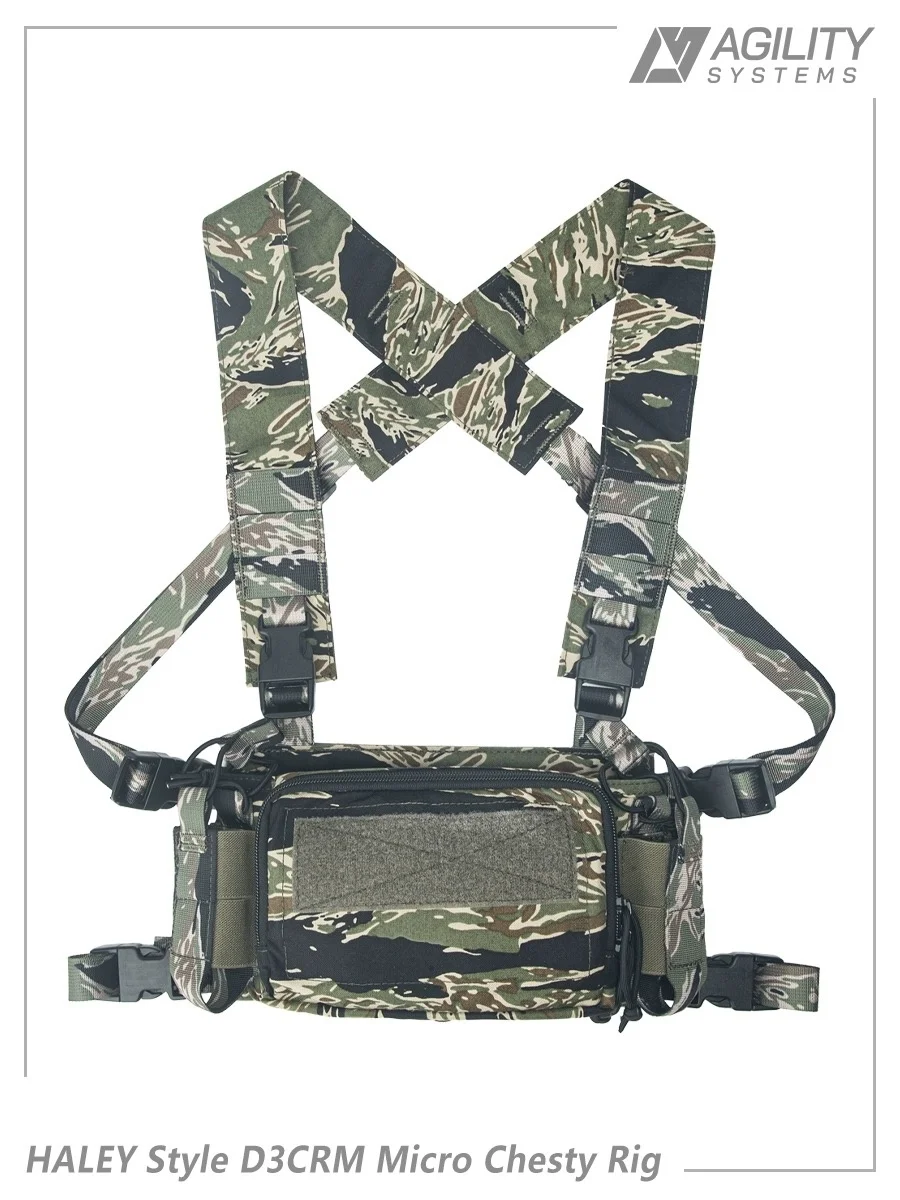Chaleco táctico AS D3CRM ligero camuflaje rayas tigre con funda