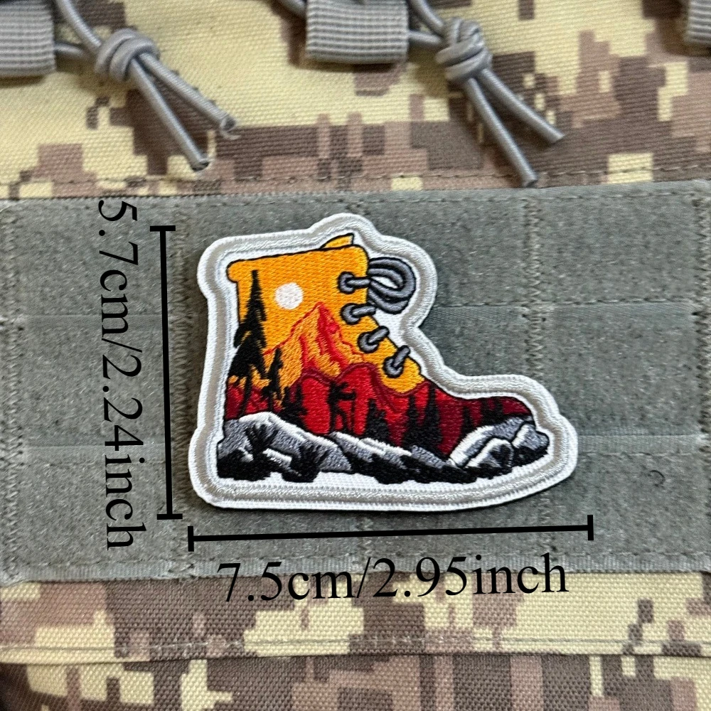 Parche táctico moral para botas senderismo – pino montaña, velcro