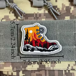 Parche táctico moral para botas senderismo – pino montaña, velcro