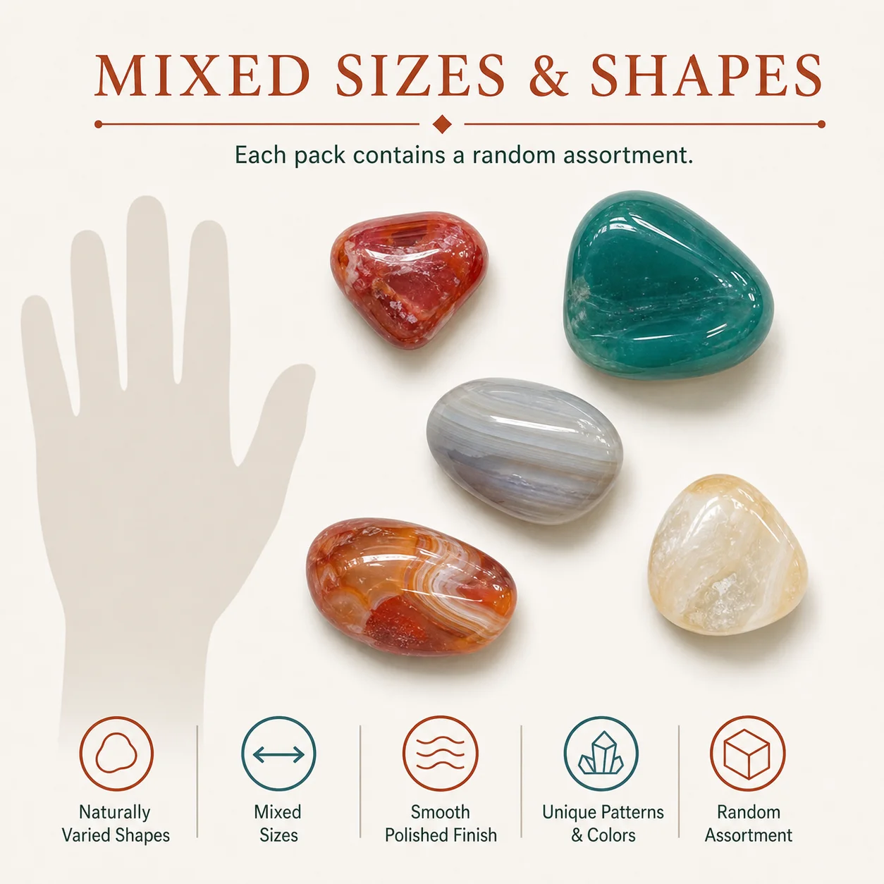 Piedras mixta para jarrones y manualidades