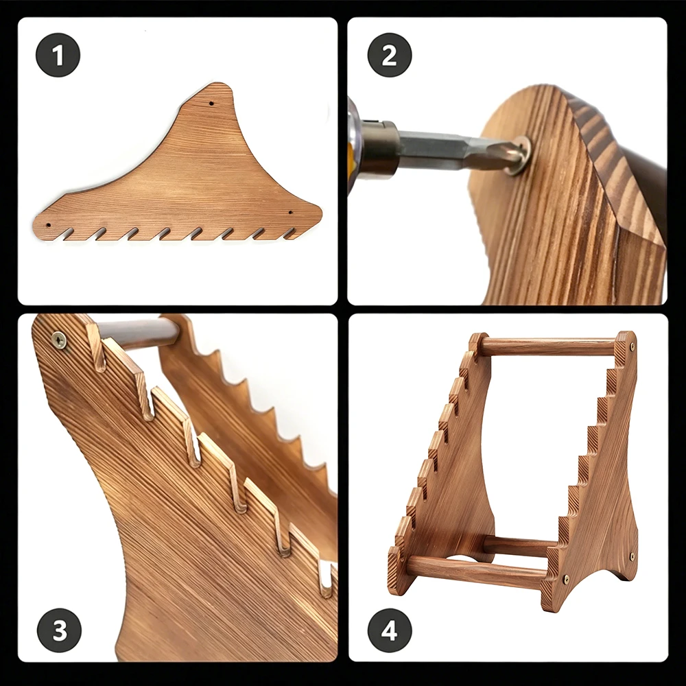 Organizador de cuchillos de madera con soporte para cocina y caza