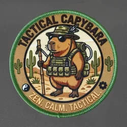 Parche capibara explorador a scratch para brazaletes y mochila