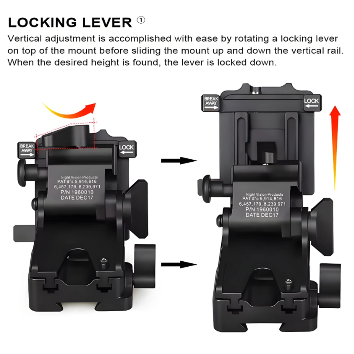 Soporte NVG aluminio para casco con brazo visor nocturno PVS - imagen 4
