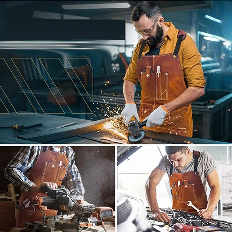 Delantal ignífugo impermeable doble cara para trabajos y cocina - imagen 4