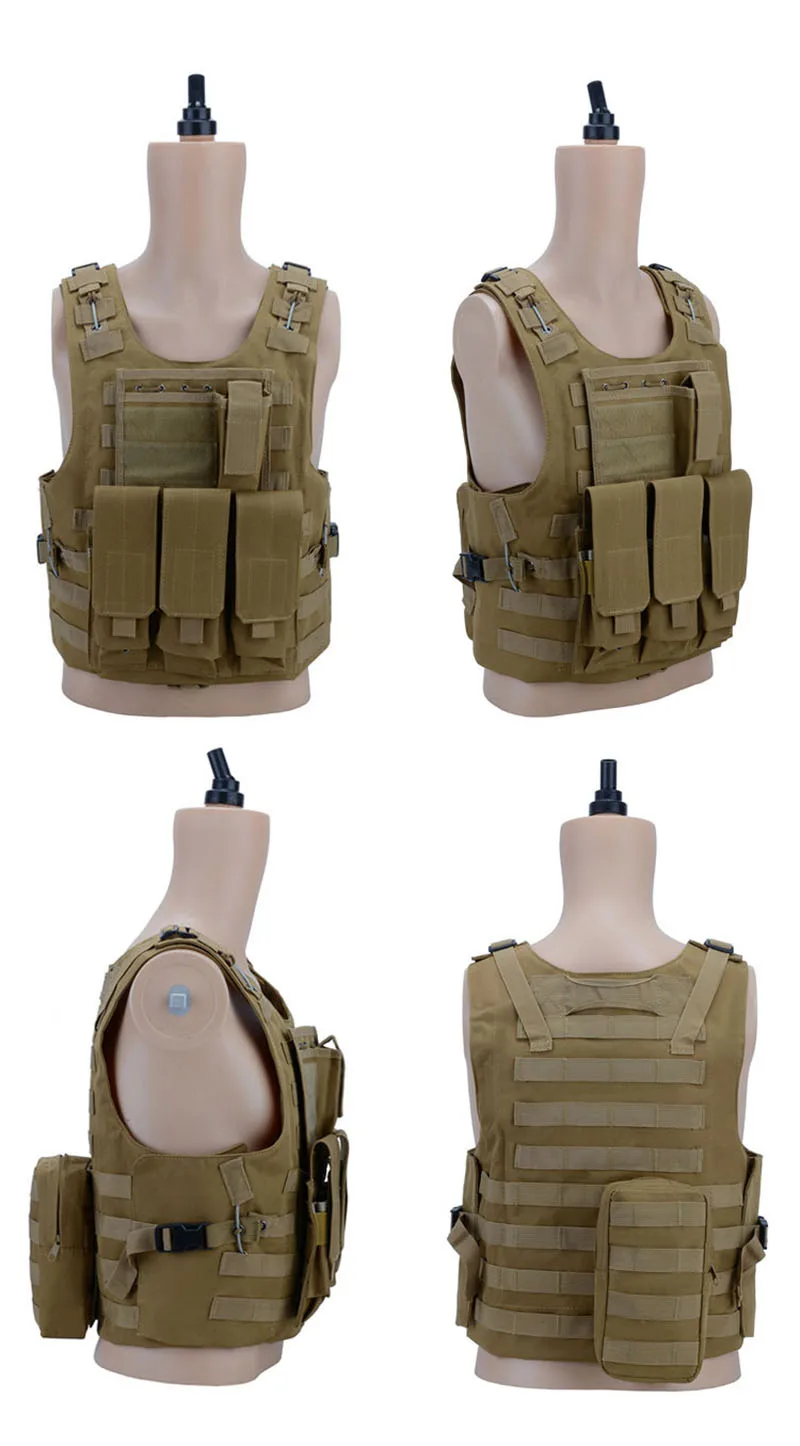 Chaleco táctico Oxford MOLLE portaplacas asalto para hombre - imagen 4