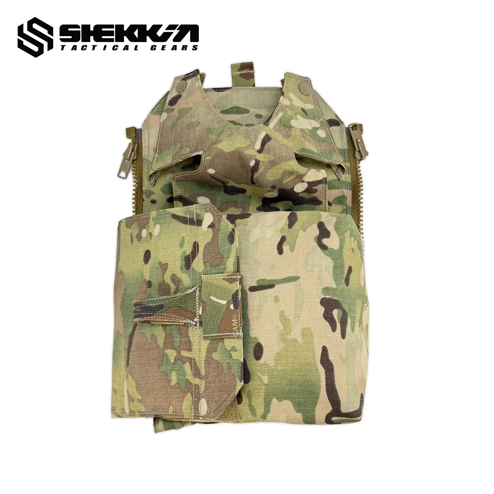 Vista frontal de la bolsa de almacenamiento estilo T-Y-R para ventilador de máscara de gas