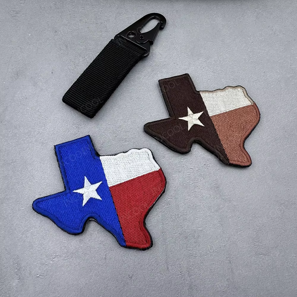 Parche bordado táctico caqui bandera Texas estrella solitaria PVC - imagen 4