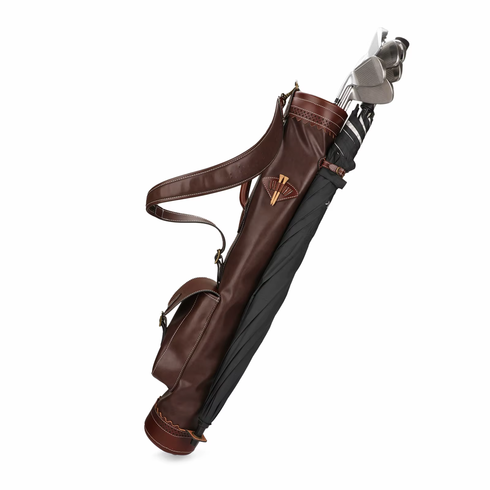 Tourbon funda de golf microfibra estilo lápiz vintage marrón exterior - imagen 2