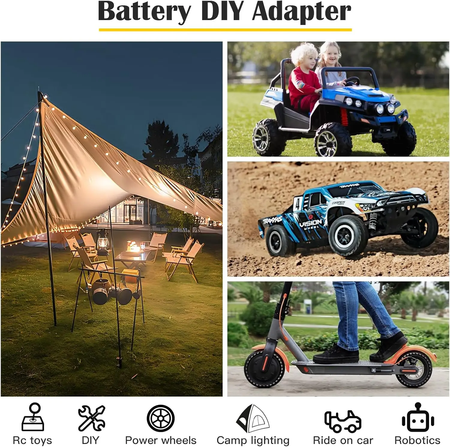 Adaptador de batería Milwaukee Dewalt Makita para Power Wheels RC - imagen 5