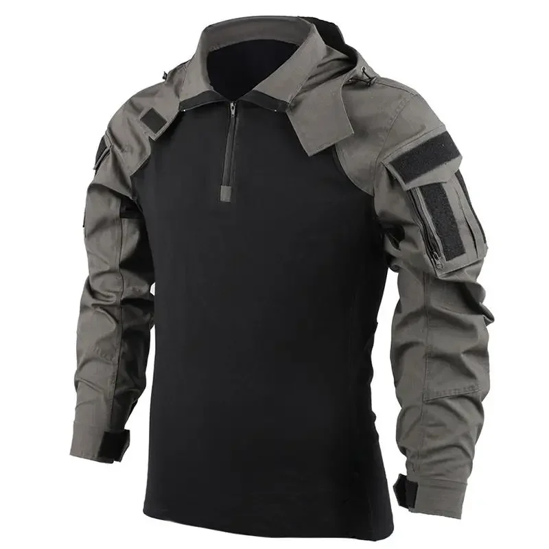Camisa táctica camuflaje con capucha en algodón para airsoft - imagen 3