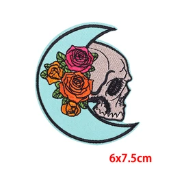 Parches bordados punk y rock con calaveras, termoadhesivos para ropa