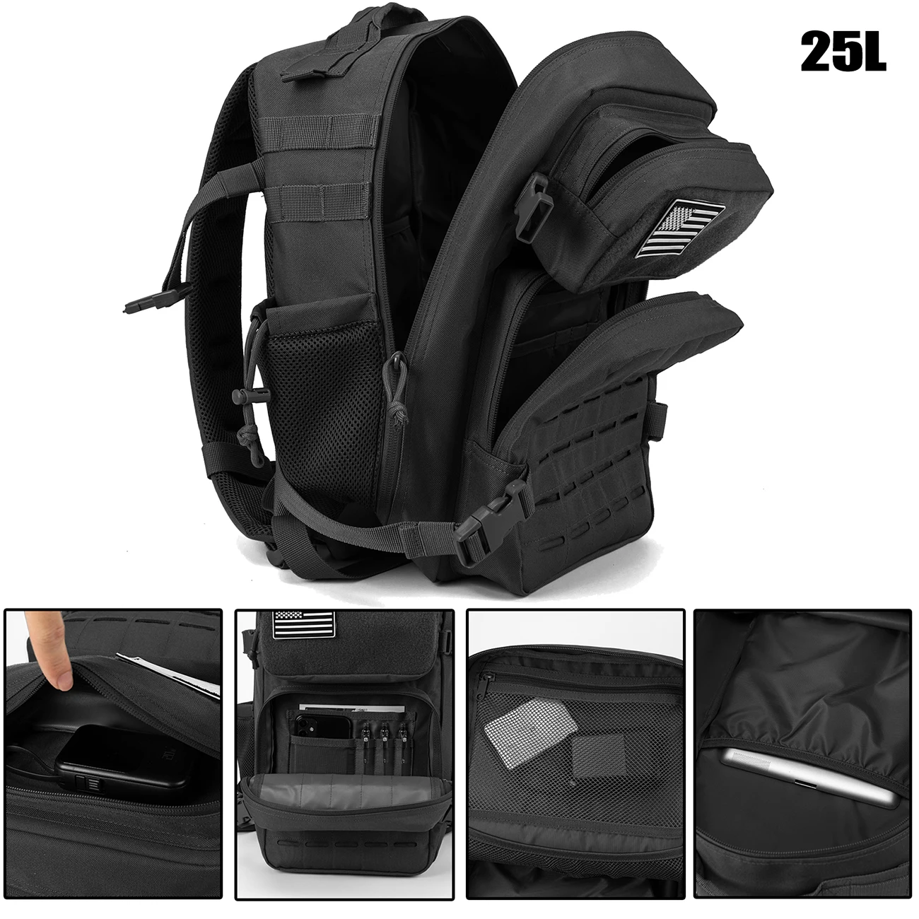 Mochila táctica militar multiuso – Senderismo acampada pesca - imagen 4