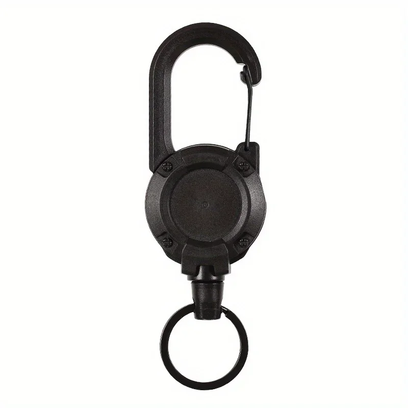 Soporte retráctil extensible para llaveros con mosquetón y clip - imagen 3
