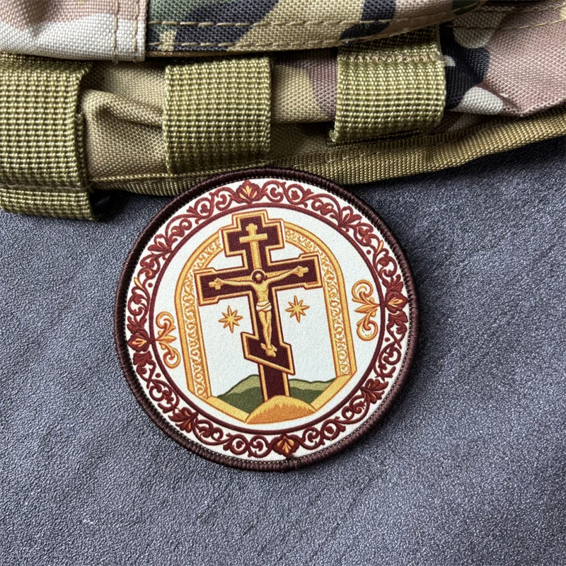 Parche táctico cristianismo ortodoxo con gancho y bucle para ropa - imagen 5