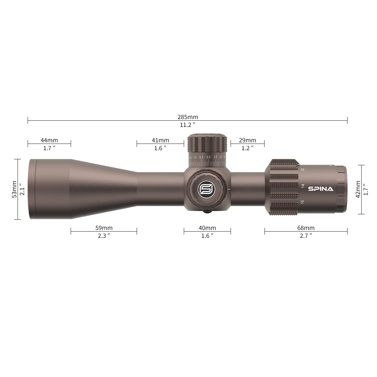 Mira telescópica SPINA OPTICS GEN II ED 4-16x44 FFP Zero Stop - imagen 5