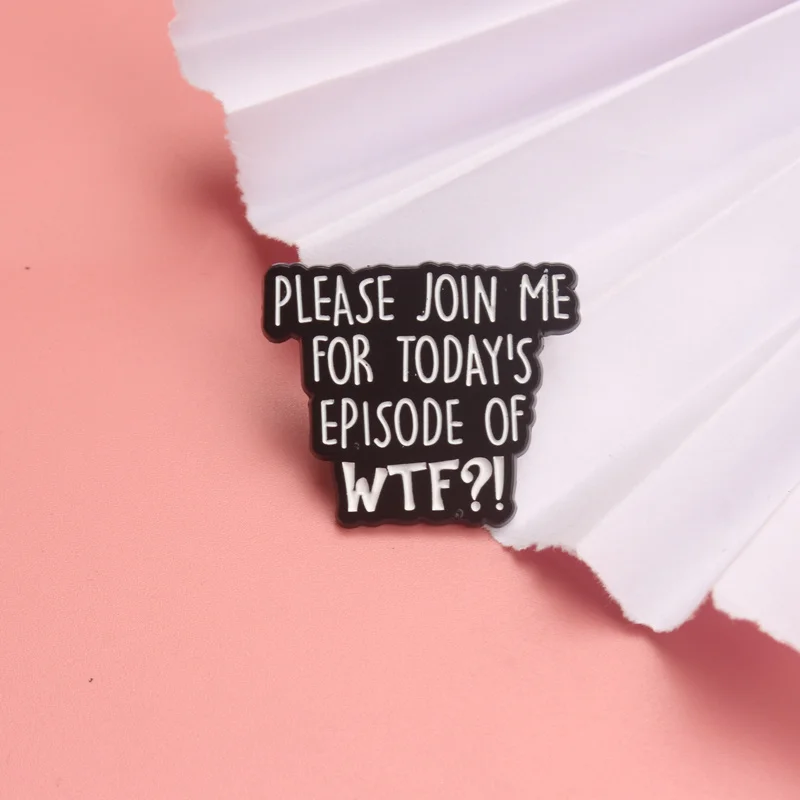 Pin esmaltado vintage humorístico ¡Únete al WTF! para chaqueta