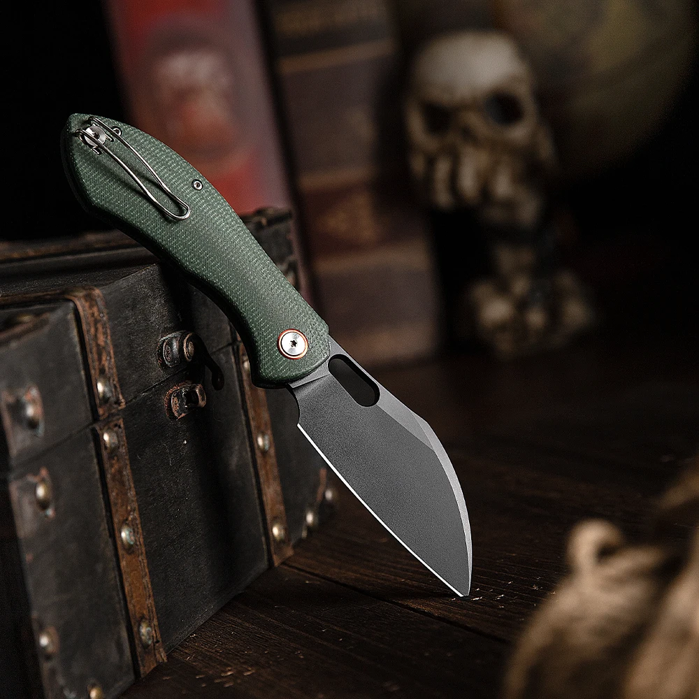 TRIVISA cuchillo plegable Micarta, bolsillo EDC, acero robusto - imagen 5