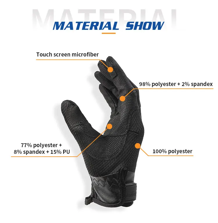 Guantes tácticos ligeros Emersongear con diseño dedo completo