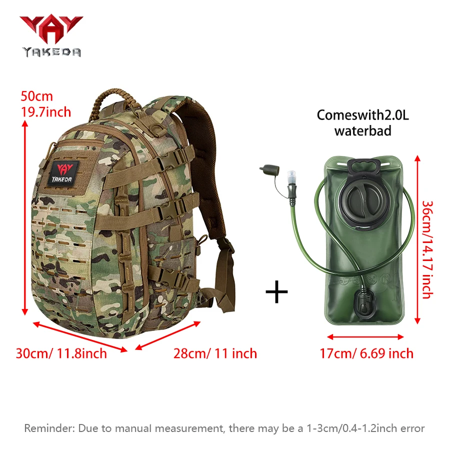 YAKEDA Mochila táctica expandible con sistema de hidratación - imagen 3