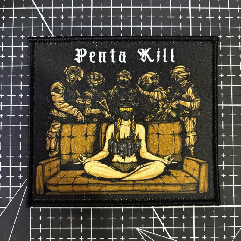 Penta Kill parche táctico con velcro gancho y bucle para mochila - imagen 5