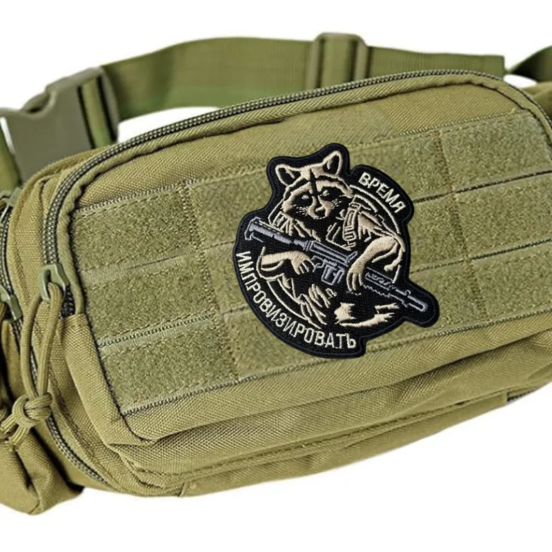 Parche táctico bordado mapache mano zombi, terror, velcro gancho-bucle - imagen 4