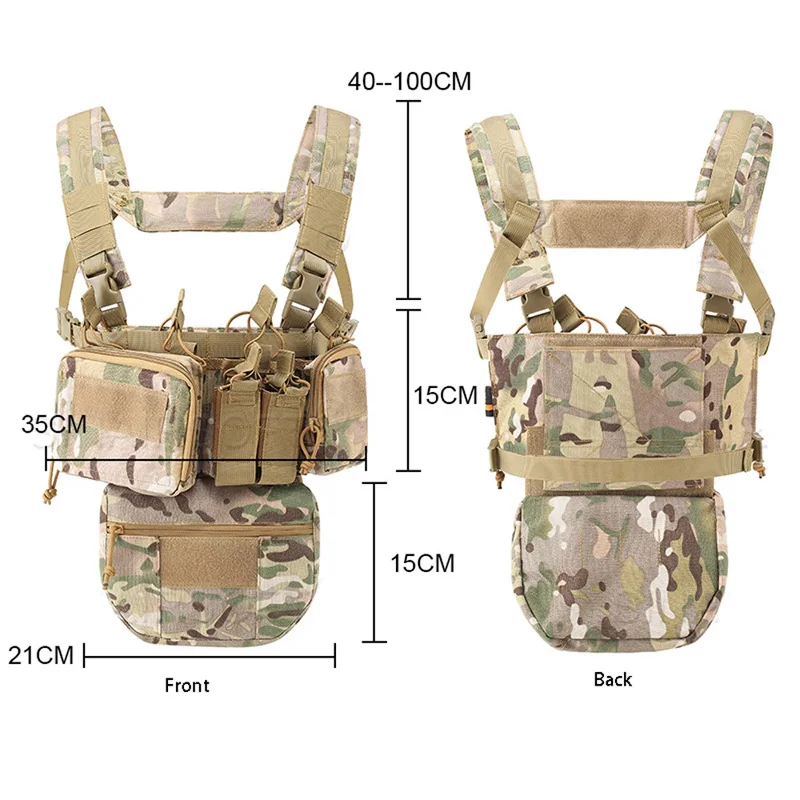 Chaleco táctico con soporte frontal de liberación rápida