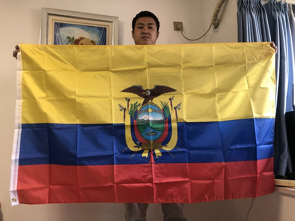Bandera Ecuador poliéster resistente interior y exterior - imagen 3