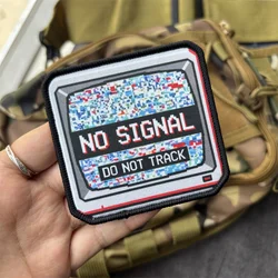 Parche táctico NO SIGNAL con velcro para mochila y ropa militar