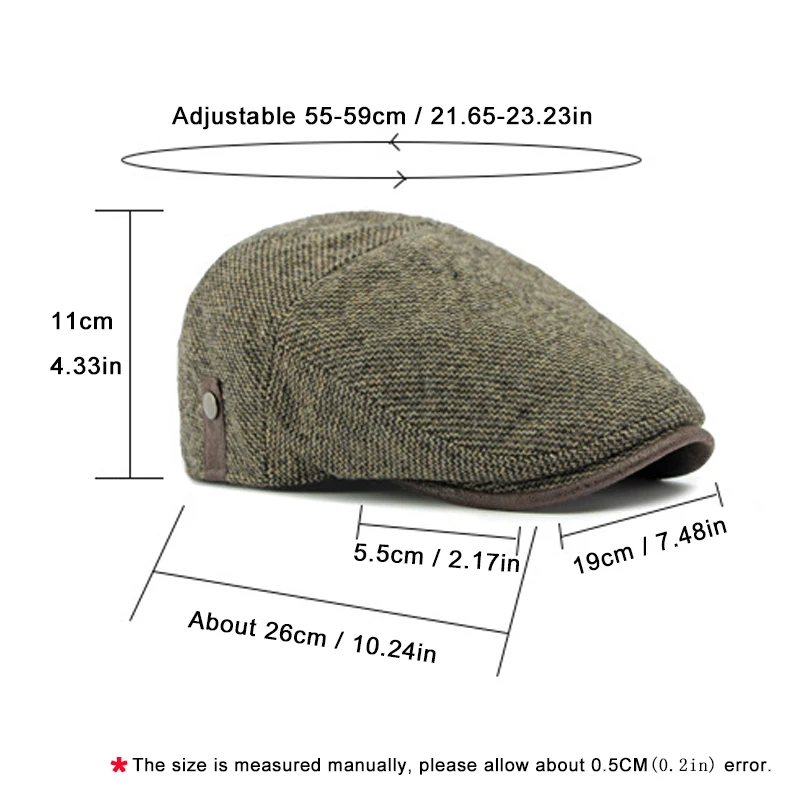 Gorra plana estilo newsboy de otoño-invierno con visera de pico de pato - imagen 5